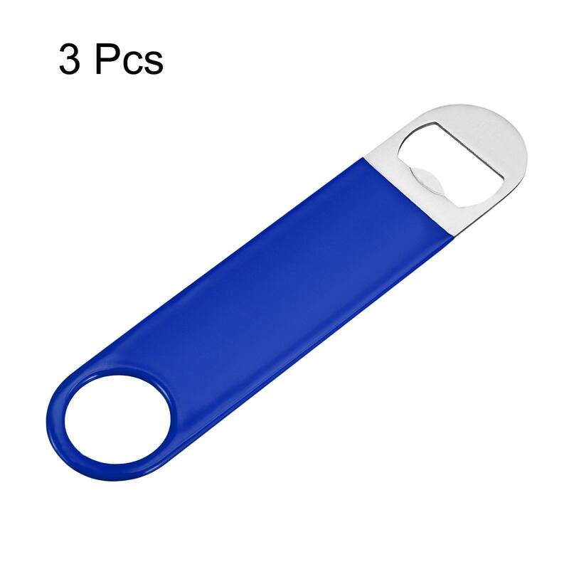 Bottle Opener, 3pcs 7" Stainless Steel Flat Beer Bottle Opener
