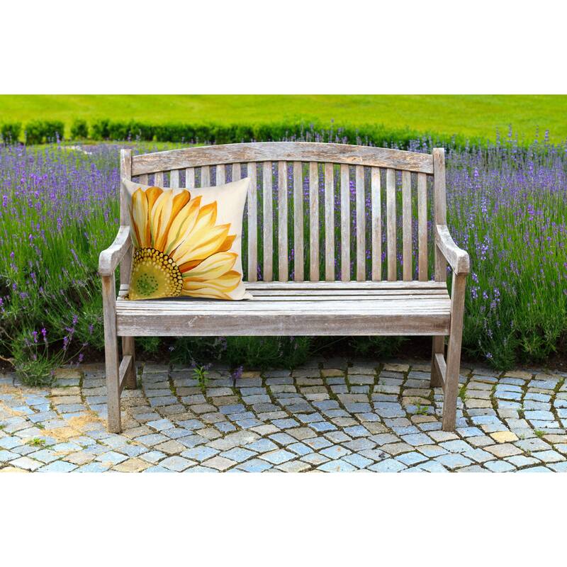 Liora Manne Visions III Sunflower Indoor/Outdoor Pillow Yellow 20" Square