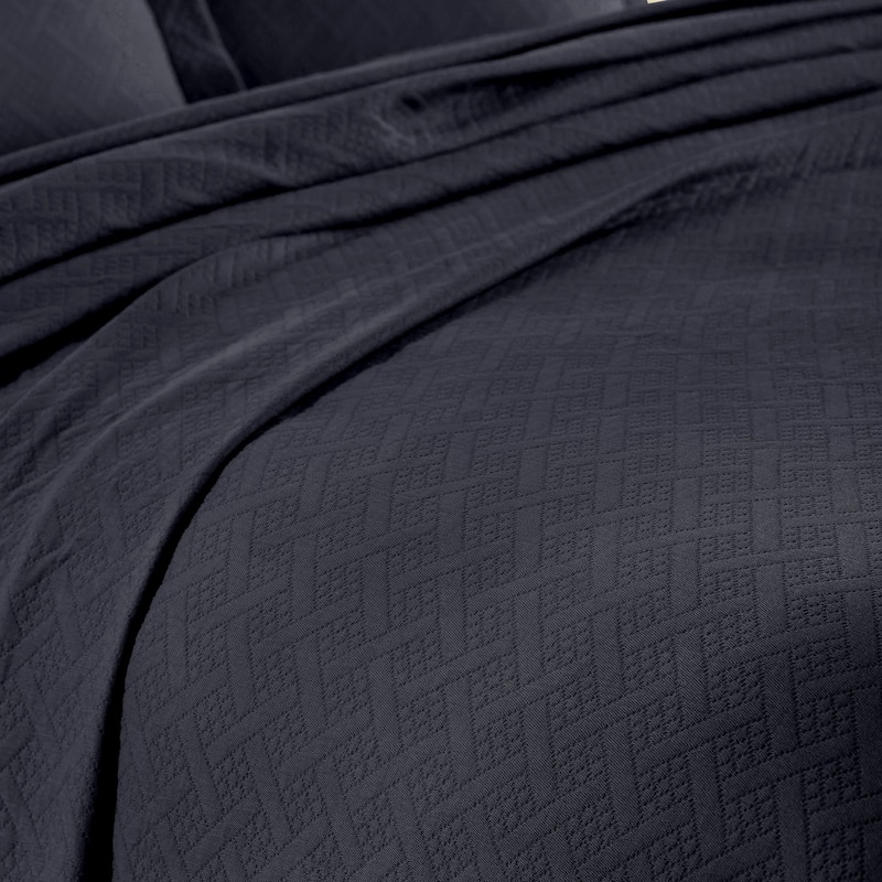 Superior Basketweave Cotton Decorative Bedspread Set