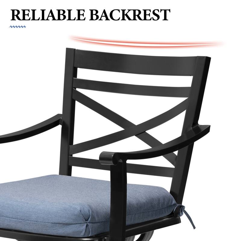 All-Weather Patio Outdoor Indoor Aluminum Swivel Bar Stools with Sunbrella Cushion