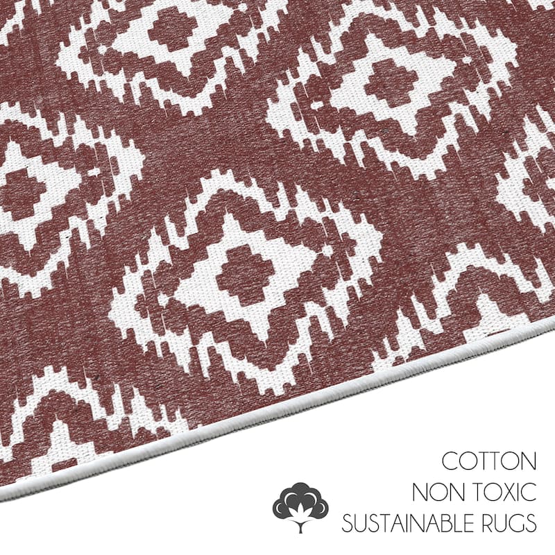 Sussexhome Heavy Duty Ultra Thin Non Slip Washable Cotton Indoor Rug - 2' x 3'