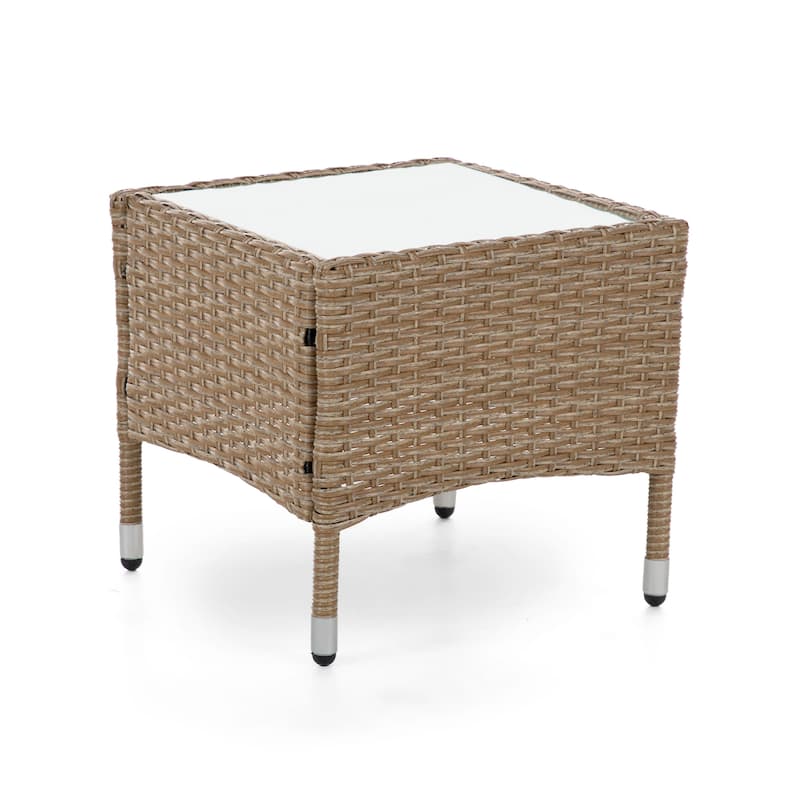 Zaara Compact Contemporary Wicker 3-Piece Outdoor Wicker Conversation Set by M&L Co