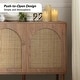 preview thumbnail 29 of 35, Ulysses Farmhouse 56"W Storage 3-Door Rattan Sideboard with Adjustable Shelves by HULALA HOME