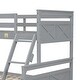 preview thumbnail 12 of 20, Twin over Full Bunk Bed with Ladder, 2-Drawers, Convertible, Grey