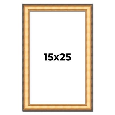 15x25 Frame Gold Plein Aire Solid Wood Picture Frame Width 2 Inches |