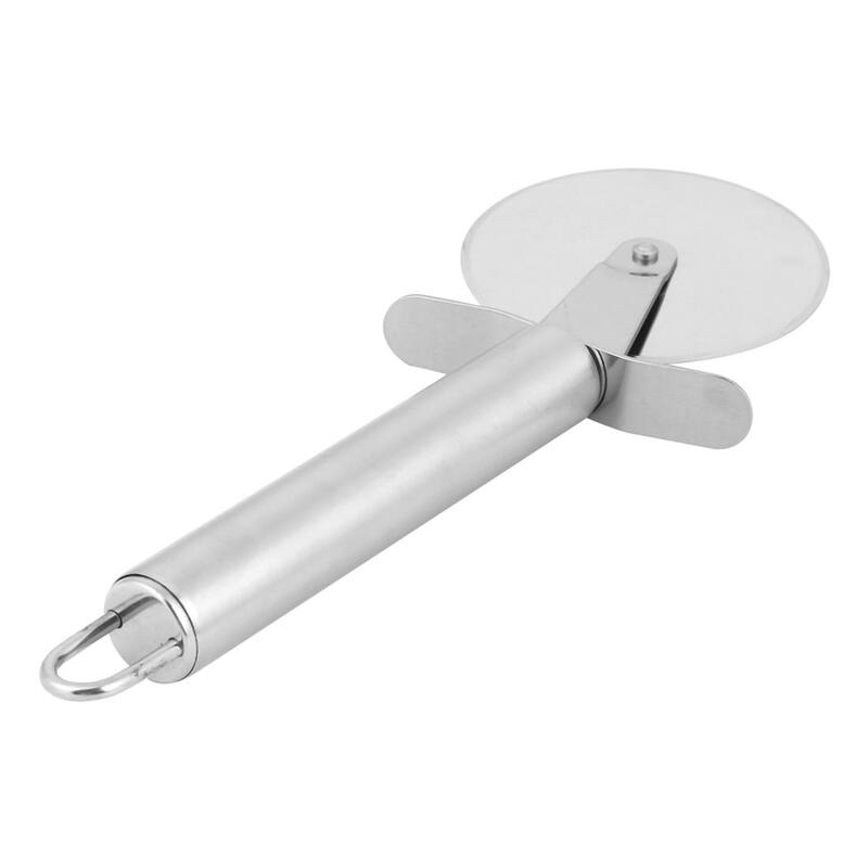 Kitchen Metal Nonstick Baking Cake Pizza Cheese Cutter Wheel Slicer - Silver Tone