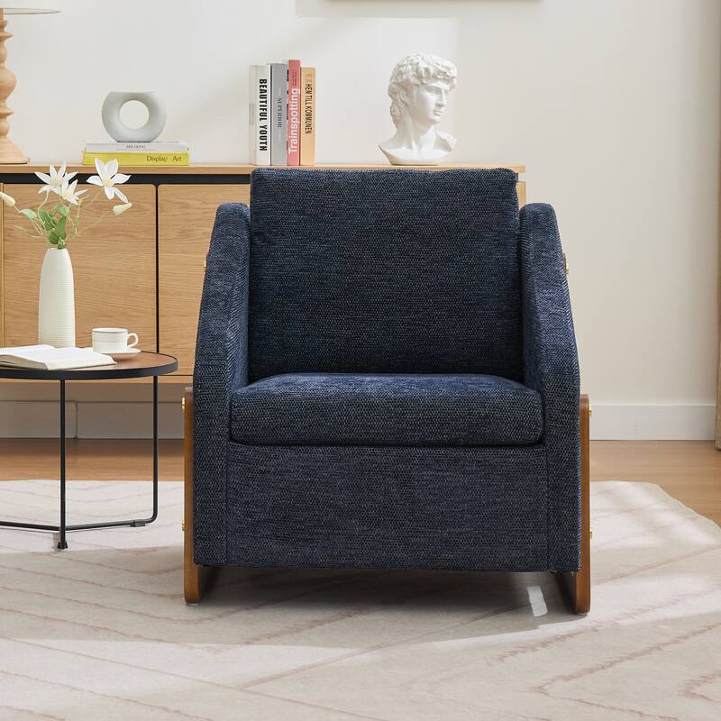 Accent Chair with Ergonomic Backrest, Upholstered Armchair with Nailhead Trim, Leisure Chair with Cushioned Seat