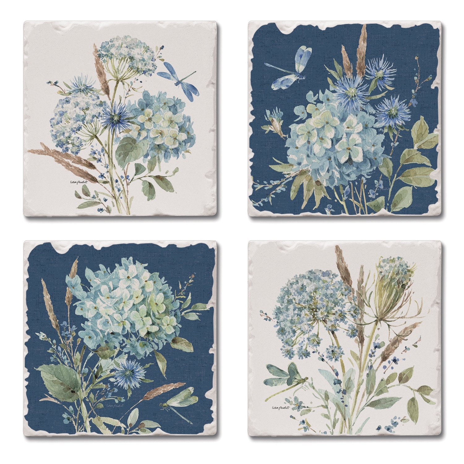 Nambe Sandstone Coasters, Set of 4 - 4.75" L x 4.75" W x 0.75" H