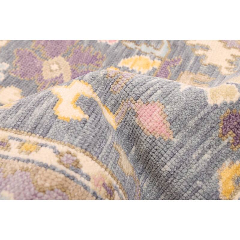 ECARPETGALLERY Hand-knotted Modern Oushak Charcoal Wool Rug - 3'7 x 5'6