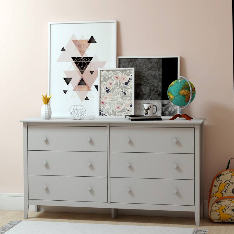 Taylor & Olive Snowberry 6-drawer Pine Wood Tall Storage Dresser