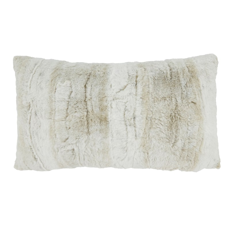 Lush and Lavish Faux Fur Throw Pillow - 12"x20" - Polyester