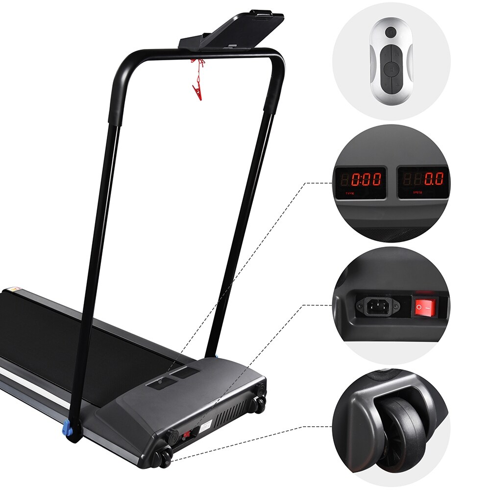 Yescom Folding 2 in 1 Treadmill Compact Under Desk Treadmill Motorized Running Jogging Machine for Home Office One size Bed Bath Beyond 40260289