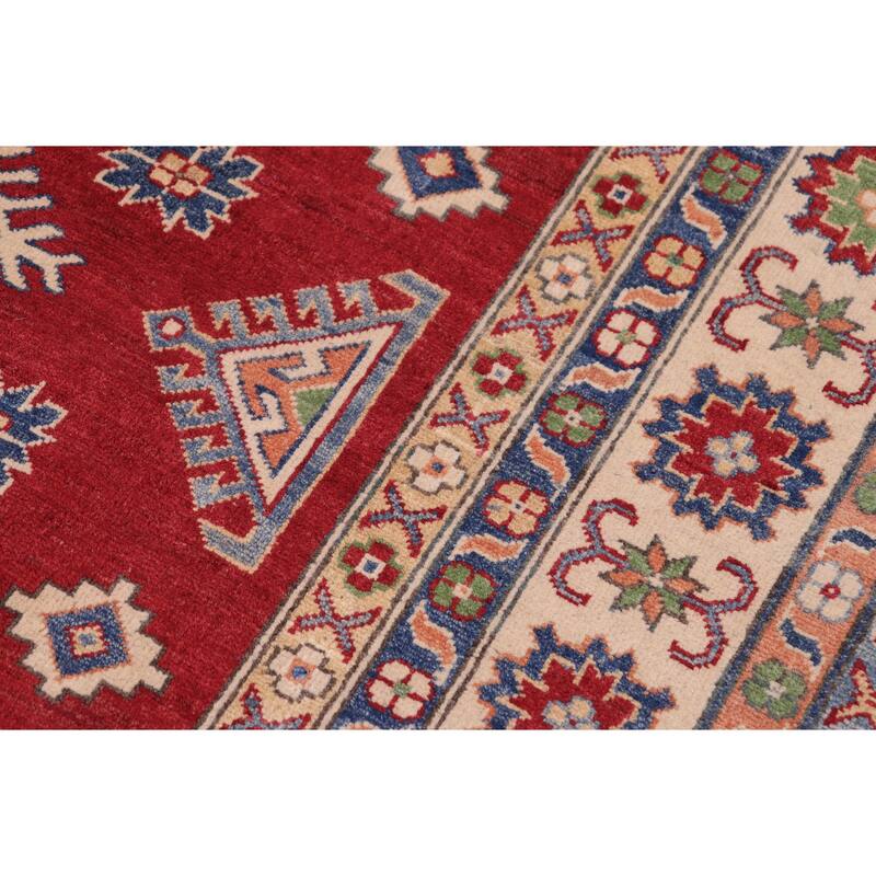 Rustic Kazak Santiago Red/Beige Wool Rug - 8'1'' x 9'8''