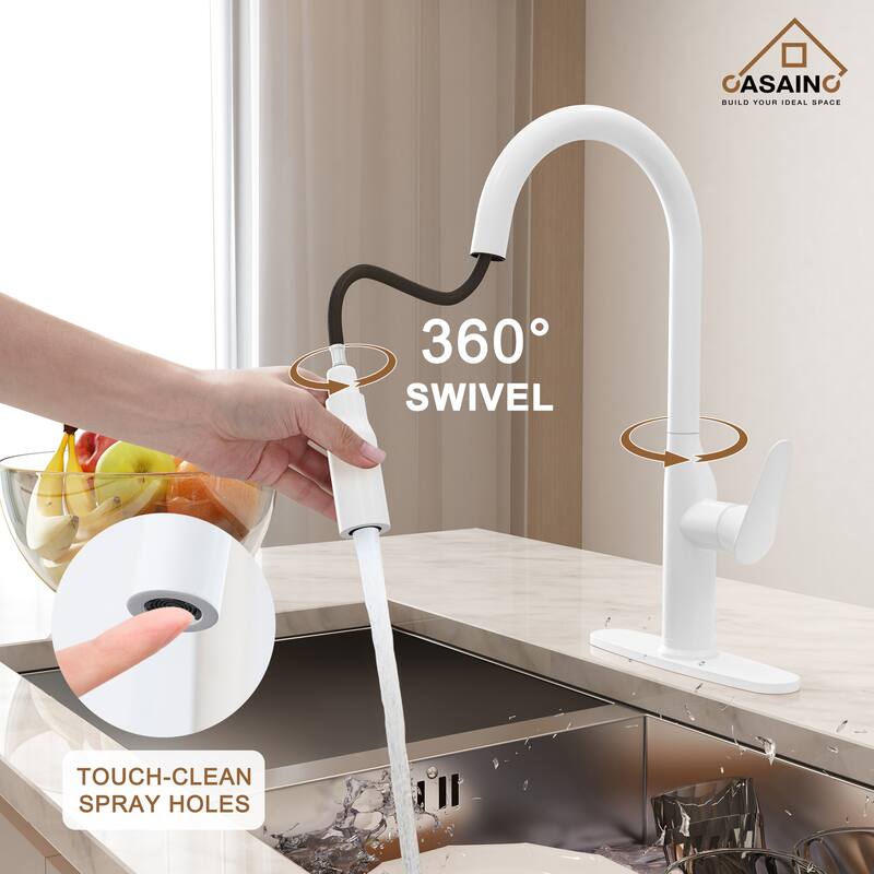 Single Handle Pull-Down Sprayer Kitchen Faucet