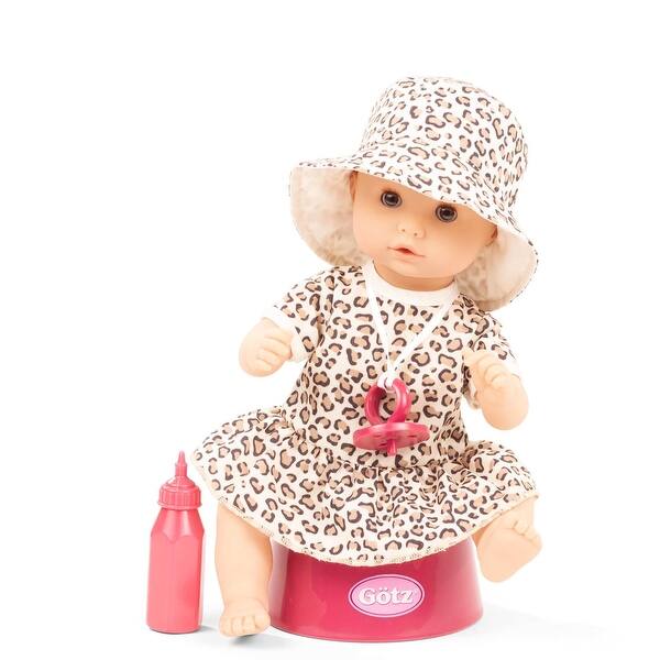 slide 2 of 5, Aquini Girl 13" Spotted Cat Potty Baby Doll