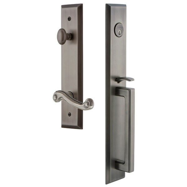 Grandeur FAVDGRNEW_ESET_238_RH Fifth Avenue Solid Brass Rose Right Handed Keyed Entry Single Cylinder Full Plate "D" Grip