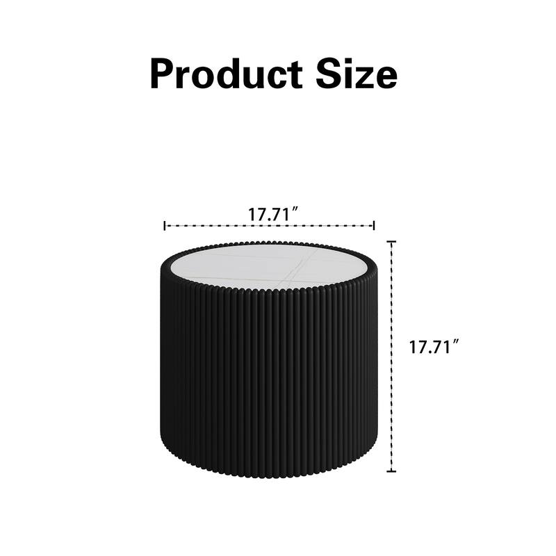 Unique Gold Pattern Light Sintered Stone Cylinder Coffee Table for Living