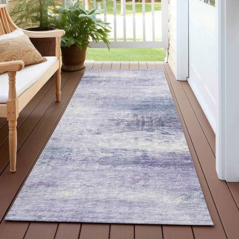 Machine Washable Indoor/ Outdoor Vintage Ombre Chantille Rug