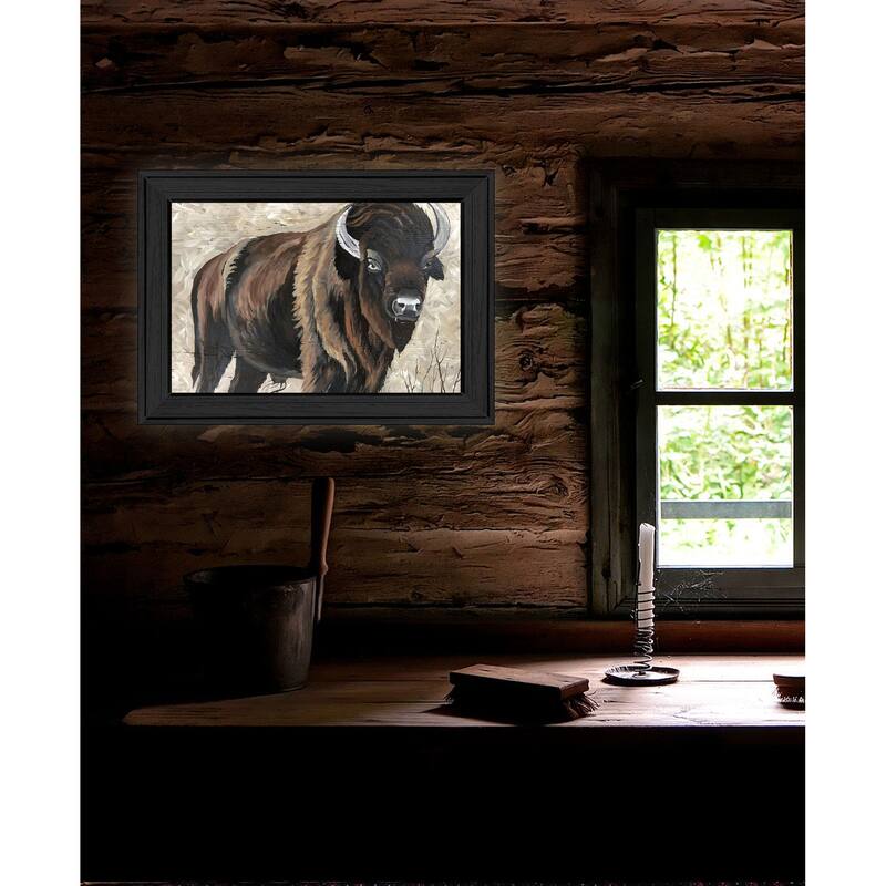 TrendyDecor4U "The Boss! Bison Only" Framed Print Wall Art
