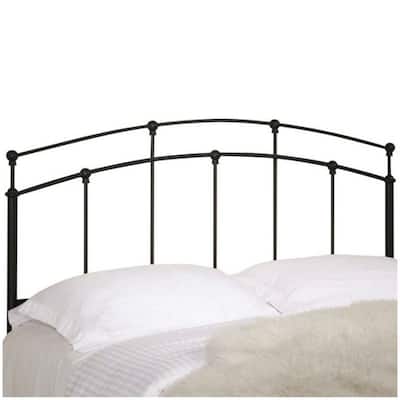 Full/Queen Metal Arch Headboard in Matte Black Bedroom Accent for Modern Decor
