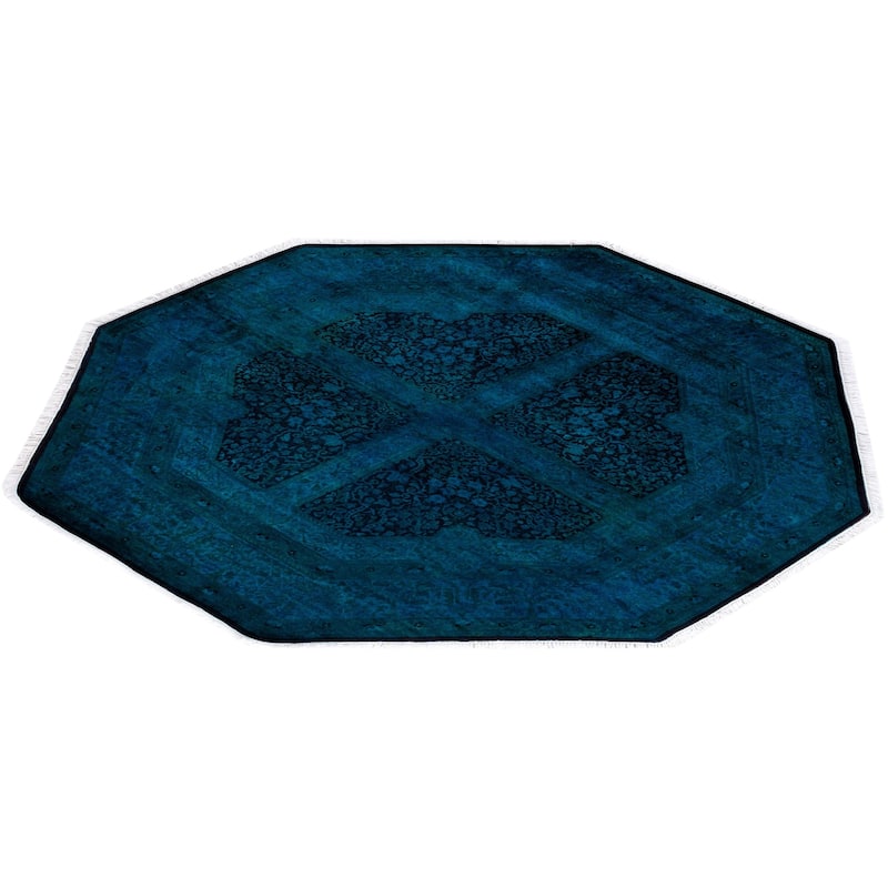 Fine Vibrance One-of-a-Kind Hand-Knotted Area Rug - Blue, 6' 1" x 6' 1" - 6' 1" x 6' 1"