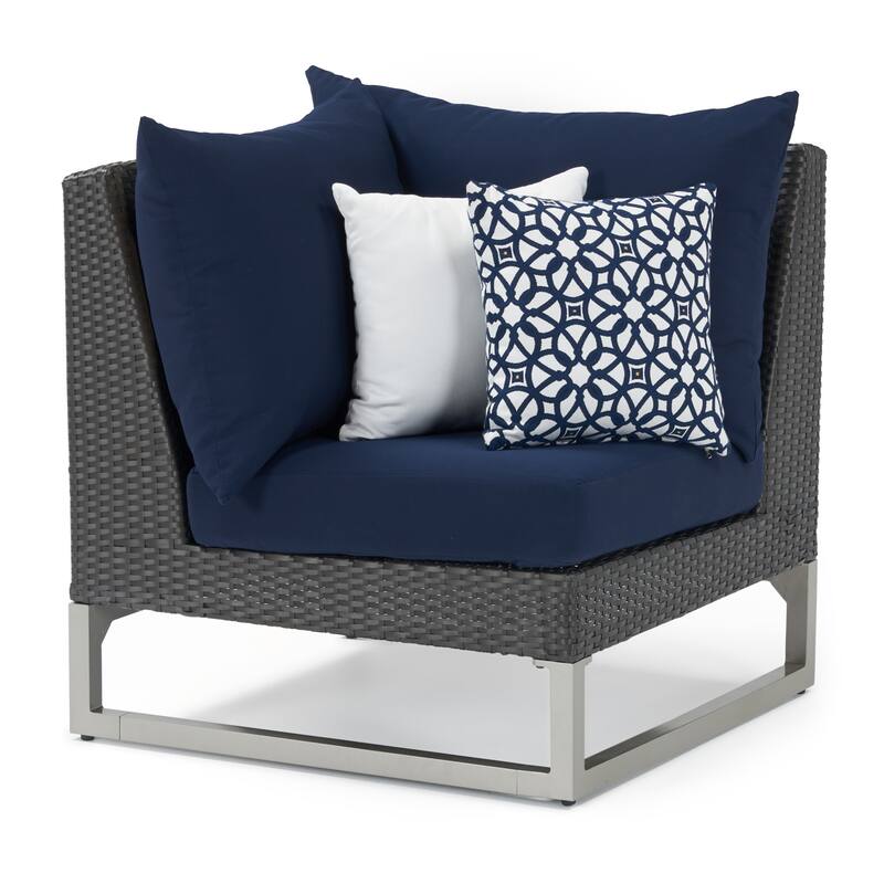 Milo Espresso 6 Piece Sunbrella Outdoor Patio Fire Sectional