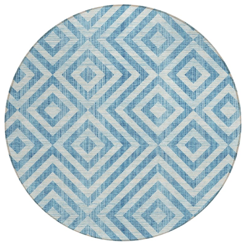 Machine Washable Indoor/ Outdoor Chantille Geo Diamond Rug