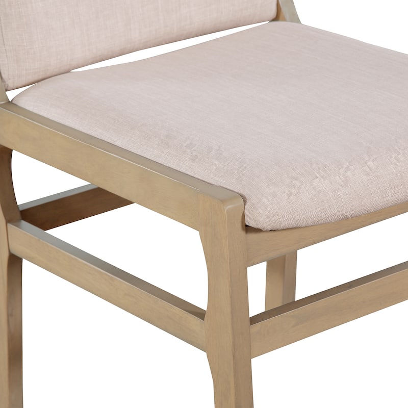 Christopher Knight Home - Rustic 5-Piece Round Pedestal Dining Set with Round Wood Table and Upholstered Armless Dining Chairs