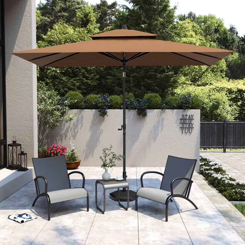 Pellebant Outdoor 10 x 6.5 Ft Market Umbrella with Double Top