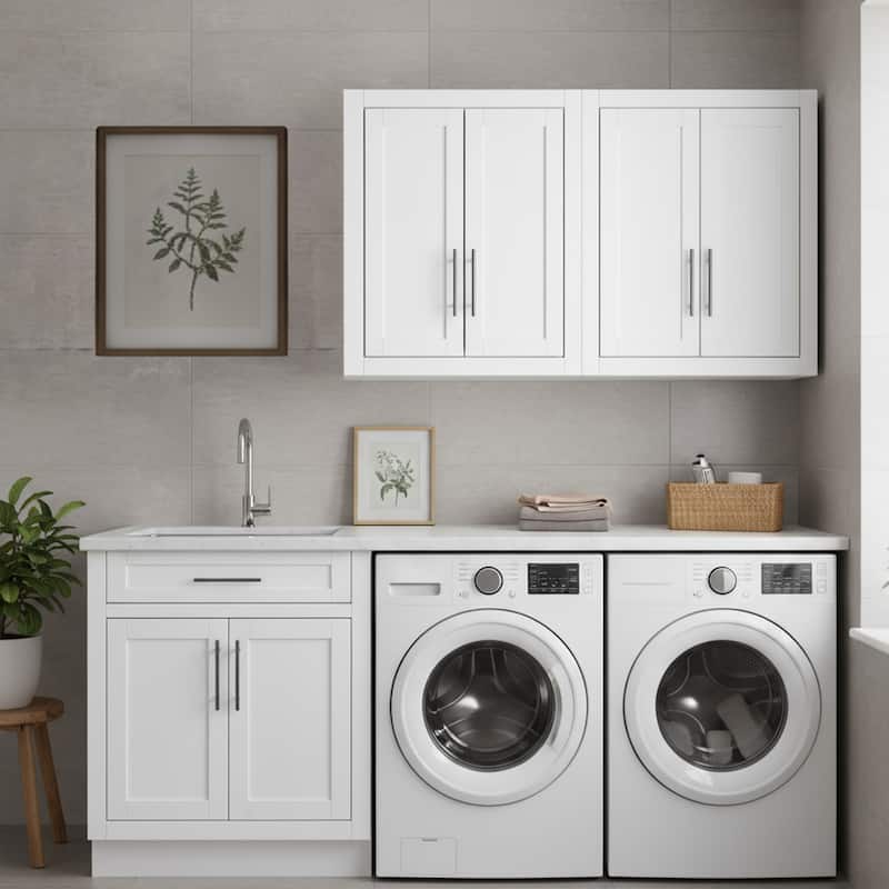 Crosley Savannah 2Pc Wall Storage Cabinet White