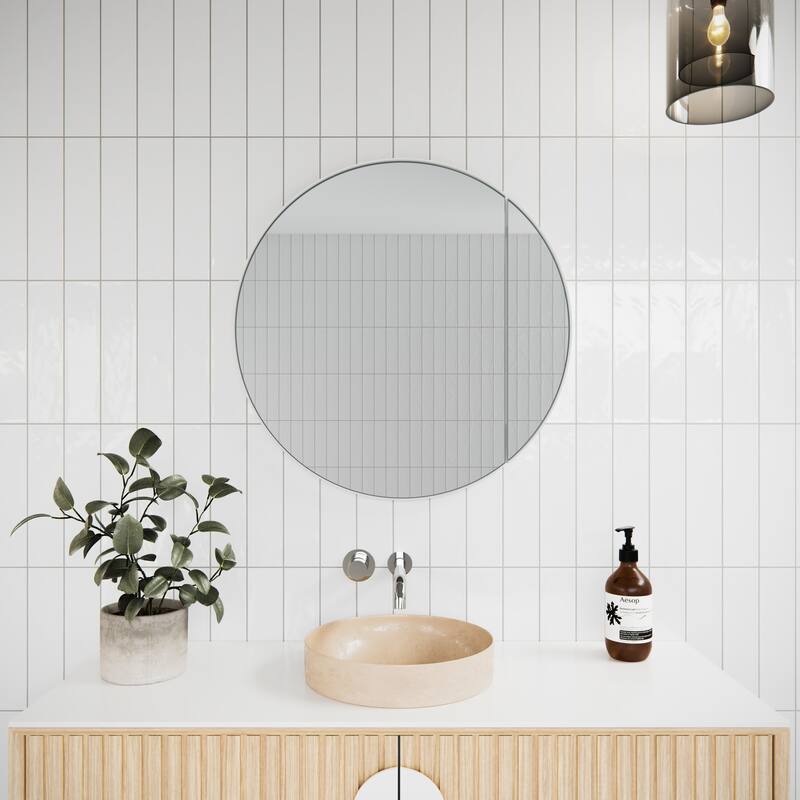 One Door Steel Frame Round Shape Medicine Cabinet