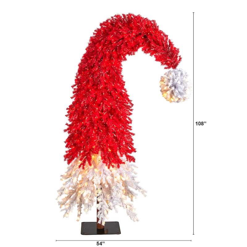 9' Holiday Red Santa's Hat Christmas Tree - 108