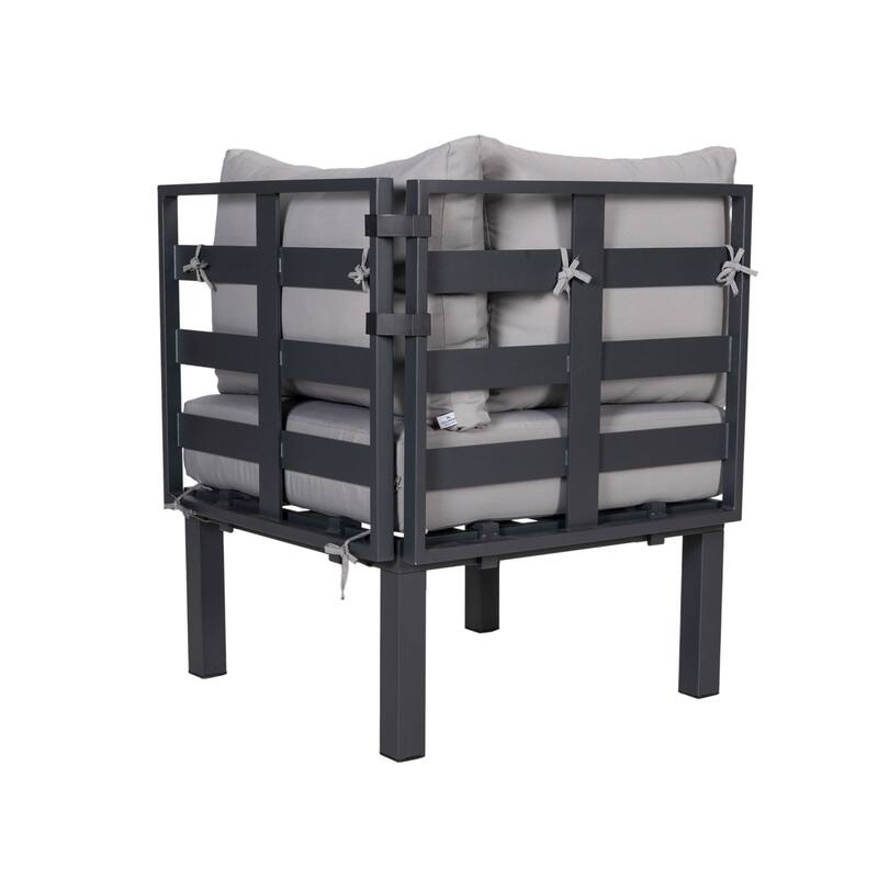 Outdoor 7-Piece Modern Patio Sectional Sofa Set Aluminum Frame W/ Coffee Table for Outdoor Summer Porch Backyard