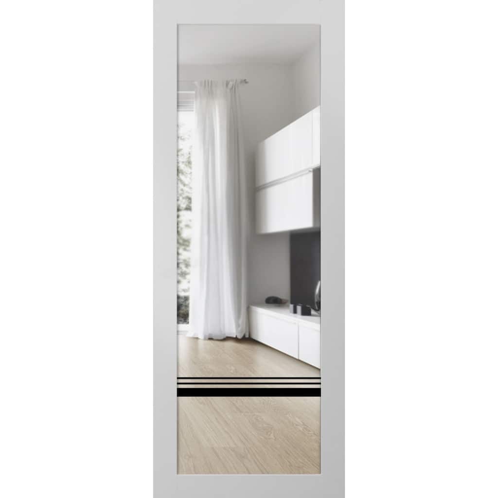 Slab Barn Door Panel 18x80 Lucia 2666 White Silk Sturdy Finished