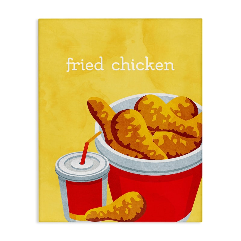 Stupell Chicken Bucket Takeout Canvas Wall Art Design By Kim Allen - 36 x 48