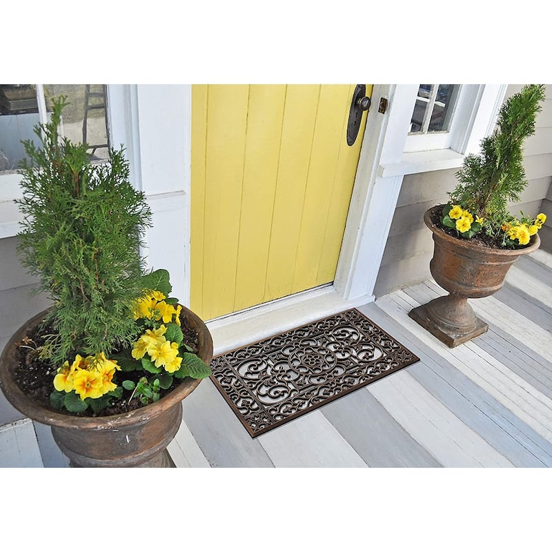 A1HC Natural Coir and Rubber Modern Indoor/Outdoor Grill Doormat