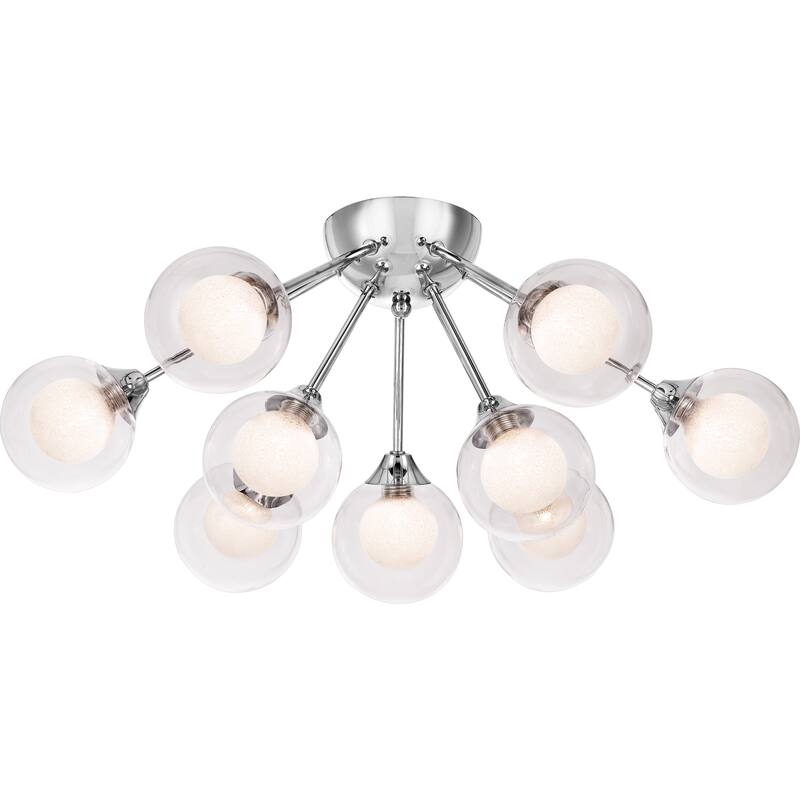 Strick & Bolton Lyla Polished Chrome 9-light Semi-flush Mount
