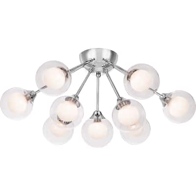 Strick & Bolton Lyla Polished Chrome 9-light Semi-flush Mount