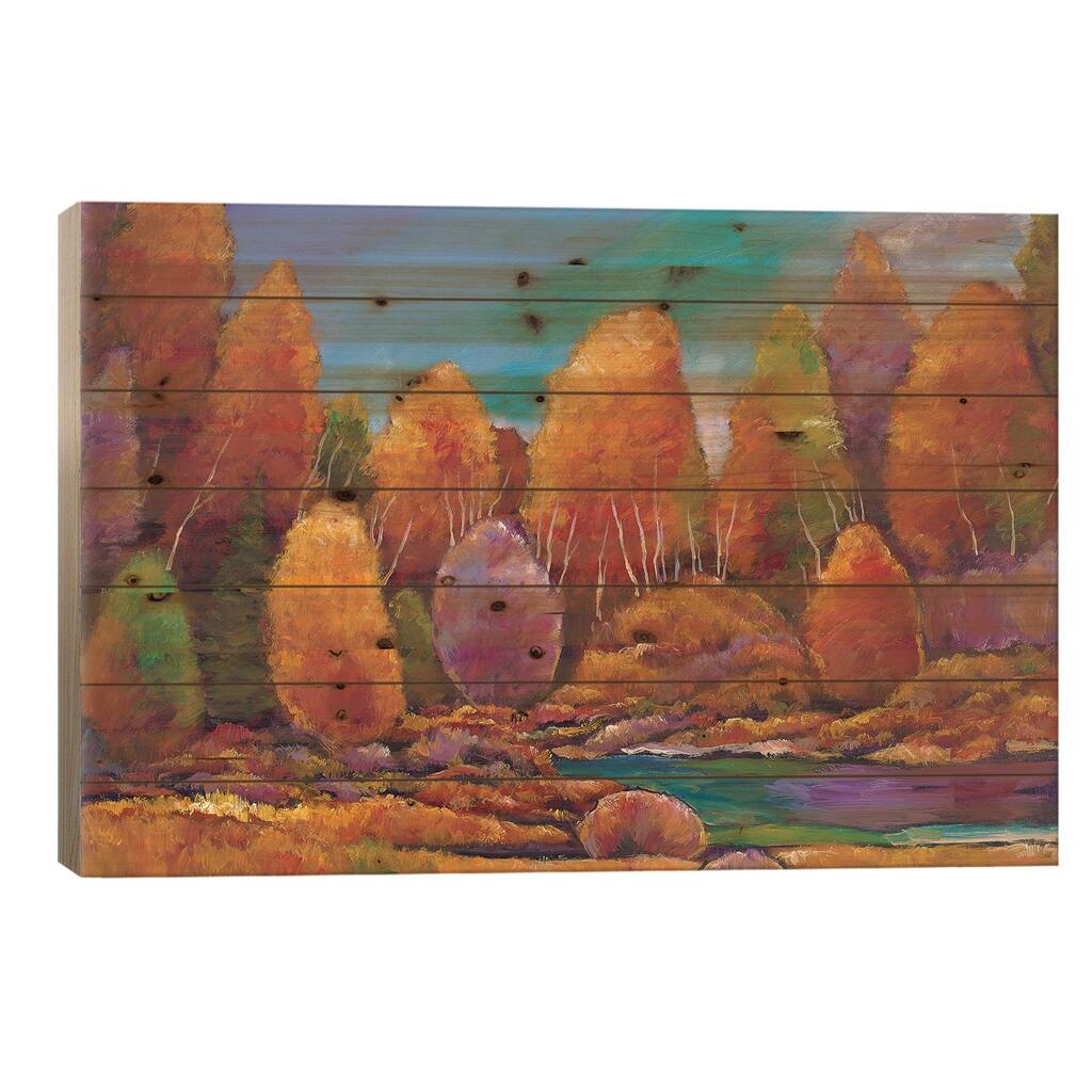 A Moments Embrace Print On Wood by Johnathan Harris - Multi-Color