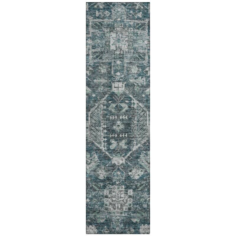 Machine Washable Indoor/ Outdoor Boho Traditional Chantille Rug