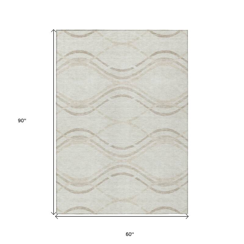 HomeRoots Abstract Transitional Rectangle Outdoor Rug