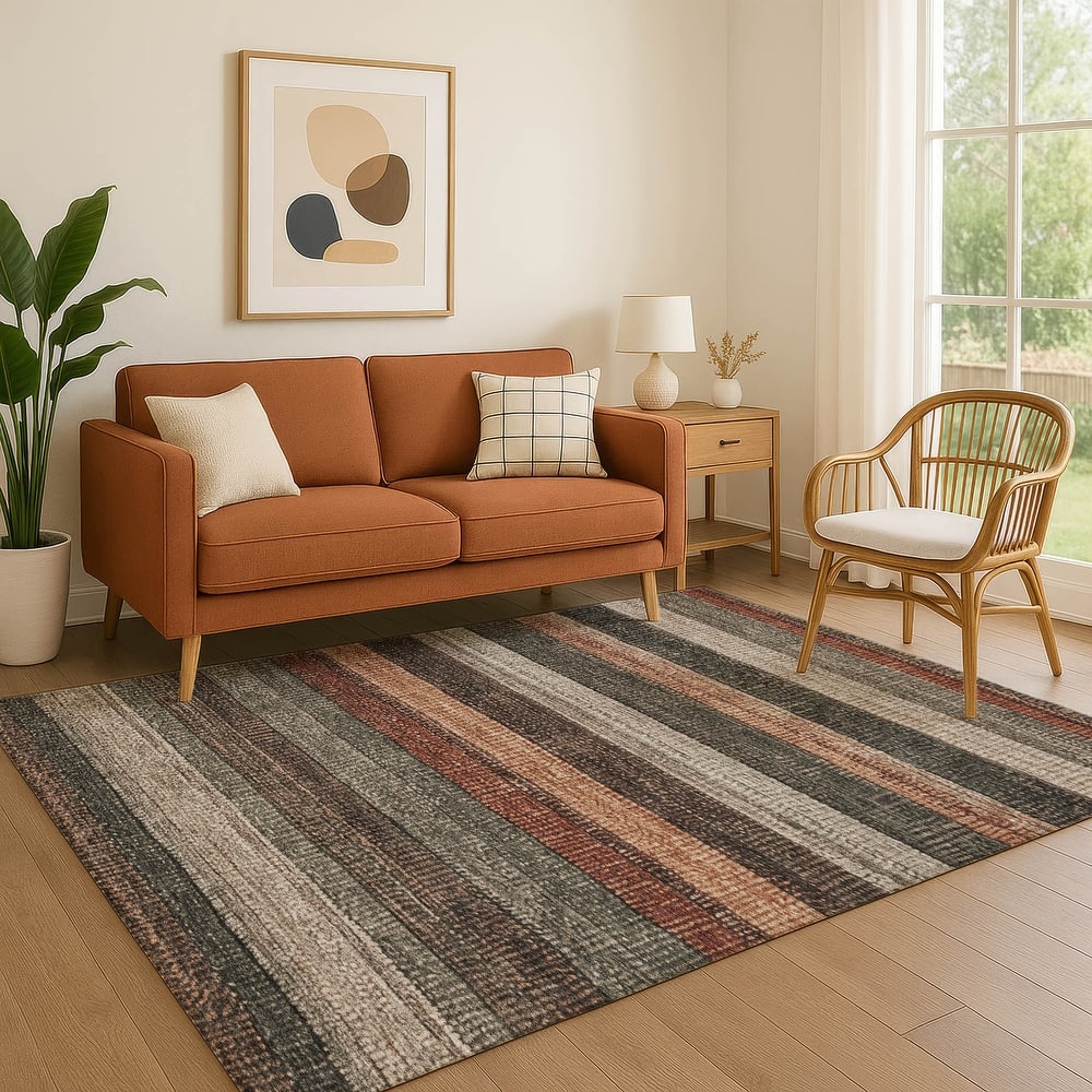 Premium Washable Super Soft Ombre Stripes Mayfield Rug