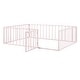 preview thumbnail 5 of 30, Full Size Metal Floor Bed Frame with Fence and Door for Kids