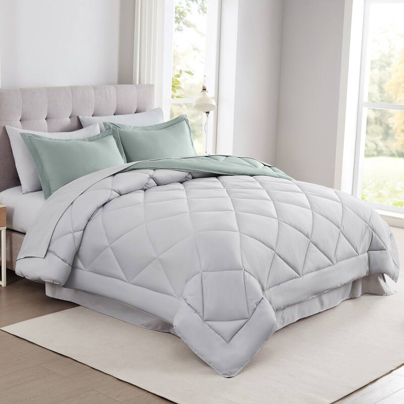 Modern Threads 7-Piece Reversible Comforter Set - Includes Comforter, Sheets, Pillowcases, Shams