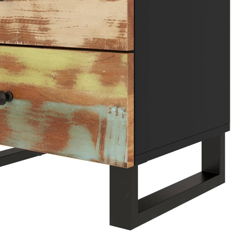 vidaXL Bedside Cabinet 19.7"x13"x24.4" Solid Wood Mango&Engineered Wood