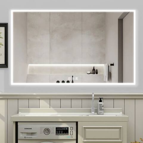 Clihome 60'' X 36'' Frameless LED Lighted Bathroom Mirror