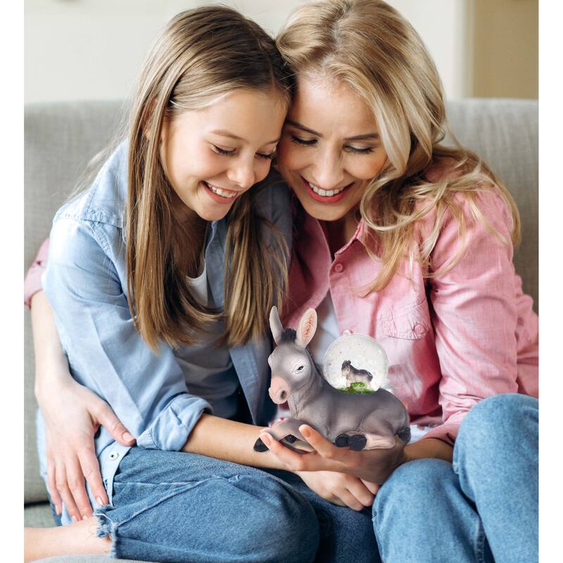 CoTa Global Donkey Beautiful Pink Sparkle Snow Globe Decor - 45 mm