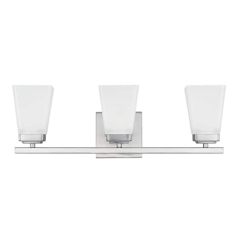 Baxley 22-inch 3-light Bath/ Vanity Fixture w/ Soft White Glass