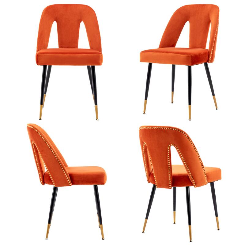 Modern Velvet Upholstered Dining Chairs Set of 6