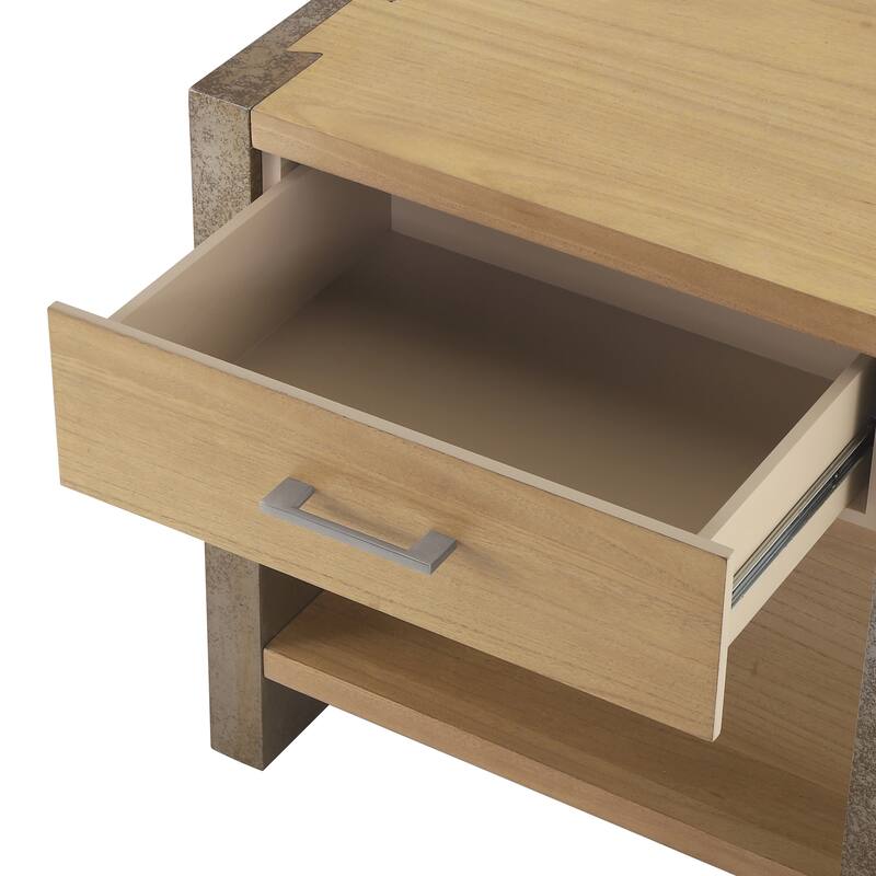 Christopher Knight Home - Quillson MDF 1-Drawer Nightstand with Smooth Glide Drawer